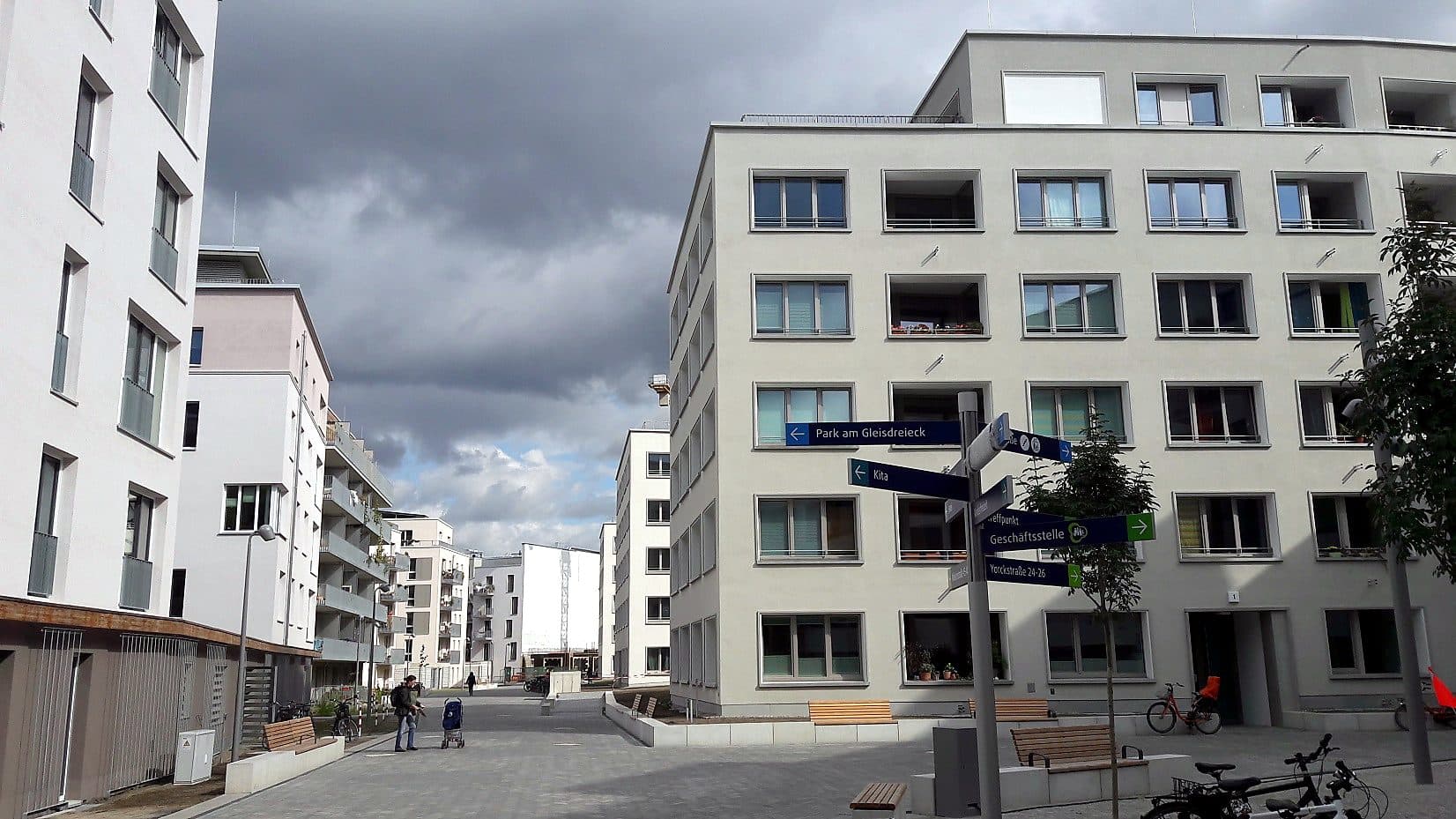 The Moeckernkiez cooperative housing complex in Berlin-Kreuzberg, built by a member-owned Genossenschaft